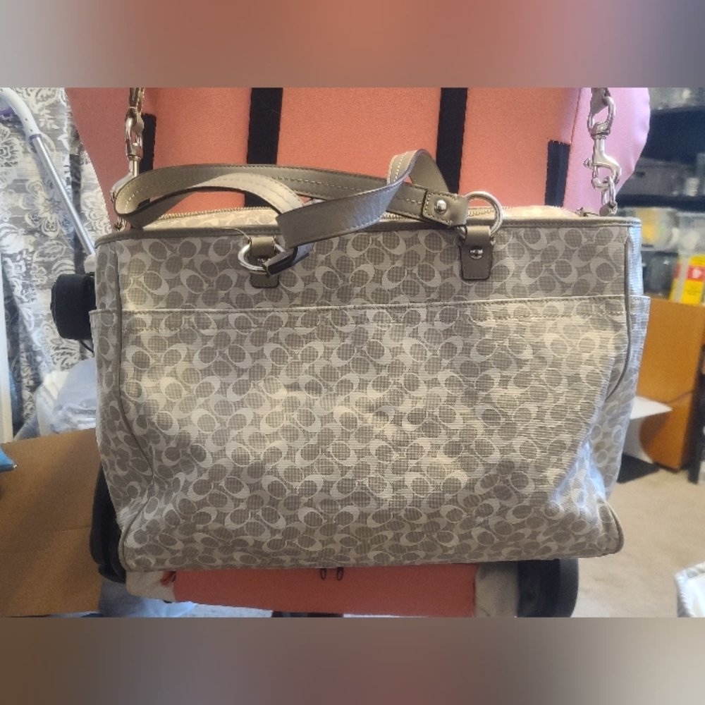 Coach Beige Signature Baby Bag/Tote Bag